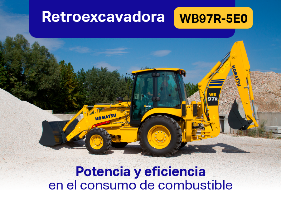 Retroexcavadora Komatsu WB97R-5E0: potencia y versatilidad para tu proyecto