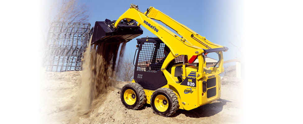 Minicargador maquinaria amarilla