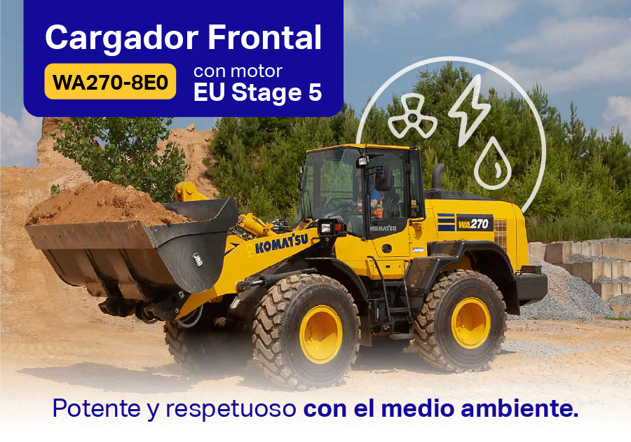 Cargador Frontal WA270-8E0: versatilidad y potencia con tecnología Tier IV / Stage 5