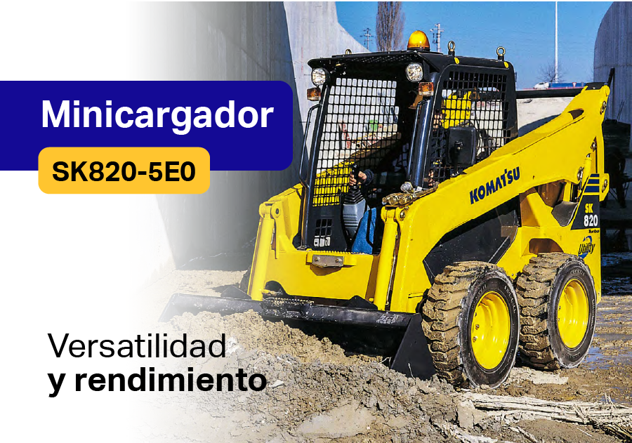 Maximiza tu productividad con el Minicargador SK820-5E0 Komatsu