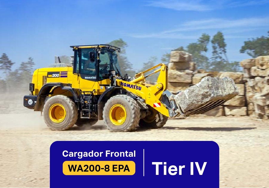 Una solución confiable para aplicaciones de construcción y minería: el Cargador Frontal WA200-8 EPA Tier IV Final